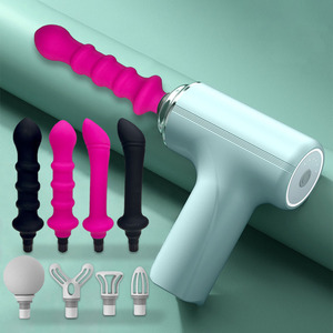 Factory Wholesale Sex Machine Automatic With Dildo Attachments Soft  Silicone Massage Head Massage Gun Sex Toy for Women