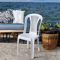 Chaise de jardin moderne blanche légère, confortable et empilable, en PP imperméable, idéale pour la cour, l'hôtel et le parc