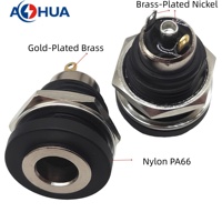 Soket DC 3Pin Tahan Air 5.5x2.1mm / 5.5x2.5mm 8.5A Daya IP68 untuk Pemasangan Panel Wanita (Female Mount) untuk Pencahayaan LED & Peralatan Industri
