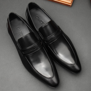 Chaussures habillées en cuir pour hommes, chaussures de loisirs pointues, mocassins souples, chaussures de bureau formelles, chaussures Oxford tendance, chaussures plates décontractées, mocassins d'automne - Product Image 5