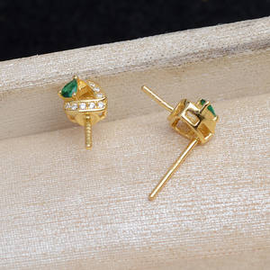 Accessoires DIY en argent S925, perles en vrac, pompon, nœud papillon, support vide pour boucles d'oreilles semi-finies, 8-12 mm, JG5946, perle - Product Image 3