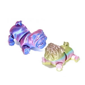 Jouet articulé imprimé en 3D coloré, adorable pug, petit chien, décorations de bureau - Product Image 4