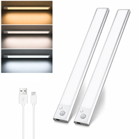 Lampe à détecteur de mouvement rechargeable LED sans fil magnétique sous armoire, lampe de nuit pour cuisine, chambre, placard, couloir, en aluminium, OEM
