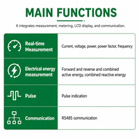 Compteur d'énergie monophasé compact Heyuan sur rail DIN avec RS485, mesure haute précision, données IC enregistrées automatiquement, mise hors tension