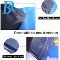 Sacs en plastique debout avec fenêtre transparente, logo personnalisé, noir, refermables, qualité alimentaire, pour emballage de bonbons, collations, sacs en mylar anti-odeurs