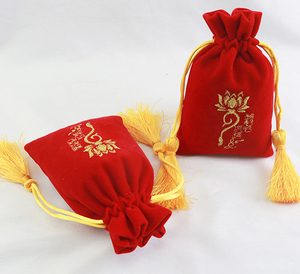 Luxury Velvet Drawstring <b>Gift</b> Bag - Custom Logo Jewelry Pouch for Wedding Favors & Holiday <b>Gifts</b> - Product Image 2