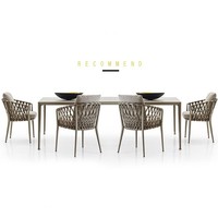 Chaise de salle à manger empilable de style moderne et de haute qualité, chaise de jardin en aluminium pour l'extérieur, fauteuil