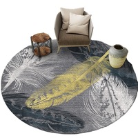 Tapis rond de salon, motif abstrait de dessin animé, tapis imprimé pour table basse, couverture de sol pour panier suspendu