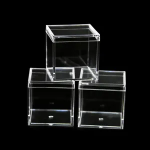 45x45x85mm Small Clear Acrylic Boxes Rectangle Display Boxes Plexiglass Lockable Donation Box