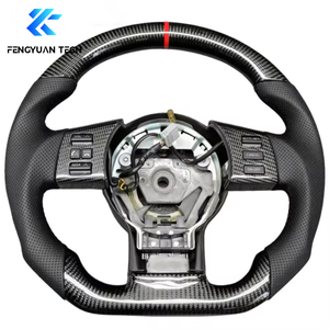 <span class=keywords><strong>พวงมาลัย</strong></span>คาร์บอนไฟเบอร์ปลอมแบบอัลคันทาร่า พร้อมไฟ LED สำหรับรถยนต์นิสสัน ฟรอนเทียร์ 4x4 นาวาร่า <span class=keywords><strong>NP300</strong></span> ปี 2004 2006 2007 2008 2009 2010 2011 2012 - Product Image 1