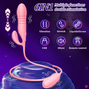 Toptan teleskopik vibratör kadın vücut içine alay çift vibratör mastürbasyon seks oyuncakları kadın yetişkin seks oyuncakları - Product Image 2