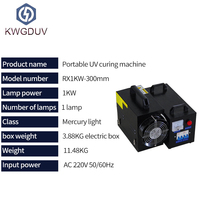 Séchoir à main portable 1KW Machine de lampe de polymérisation UV pour encre d'impression offset séchage UV en plastique