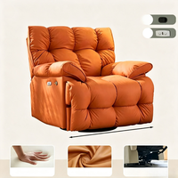 Fauteuil inclinable à bascule moderne surdimensionné avec fonctions réglables et télécommande |   Structure en fer avec revêtement en tissu pour salon |