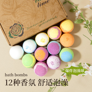 Bombes de bain aux fleurs séchées, faites à la main, aux huiles essentielles naturelles, relaxantes, pour bain moussant, coffret cadeau pour femmes, marque privée - Product Image 2