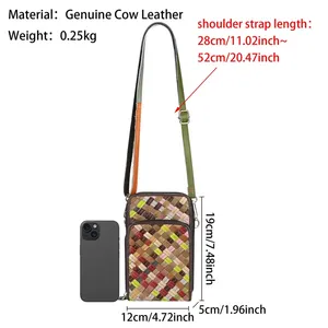 AndoBag Women's <b>Crossbody</b> <b>Phone</b> Bags Small Woven Genuine Leather Shoulder Bag Multi-Color Purse with Adjustable <b>Strap</b> 3226 - Product Image 2
