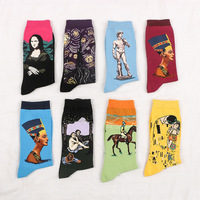 Chaussettes pour hommes, motif dessin animé ciel étoilé, 100% coton, absorbant la transpiration, chaussettes tendance pour l'automne