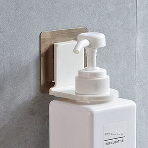 حامل جل الاستحمام بلاستيكي بدون آثار، تخزين حائطي عصري ومستدام، خطاف لمعقم اليدين ومواد التنظيف والصابون - Product Image 3