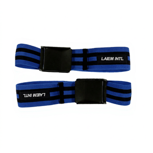 Bandes BFR personnalisées de haute qualité, durables, écologiques, bleues/noires, en coton/polyester, confortables, antidérapantes, pour adultes, favorisant la circulation sanguine - Product Image 1