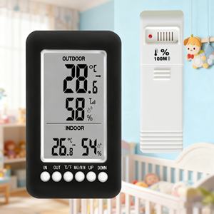 Kompaktes Echtzeit-Temperatur-und Feuchtigkeits-Tracking für Heim geräte mit digitalem LCD-Ferns ensor High <span class=keywords><strong>Low</strong></span> <span class=keywords><strong>Alarm</strong></span> Ideal für Babys - Product Image 1