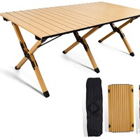 Table de camping pliante X-Frame - Meuble d'extérieur portable en aluminium léger et enroulable avec sac de transport pour plage et barbecue