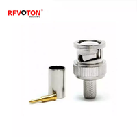 BNC conector macho de crimpado de Cable Coaxial RG59 para 3G/HD/SDI / CCTV conector de rf