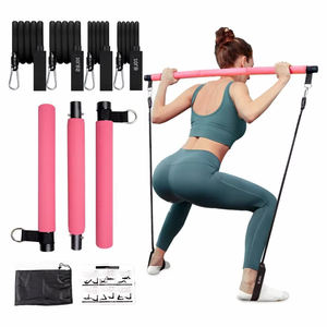 <span class=keywords><strong>Kit</strong></span> de barre de Pilates portable avec <span class=keywords><strong>bandes</strong></span> de résistance Ensemble d'exercices de fitness en latex pour la <span class=keywords><strong>musculation</strong></span> à domicile Yoga Pilates - Product Image 2