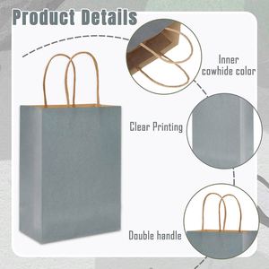 Bolsa de Papel Kraft con Logotipo Personalizado Impreso, con Asa Reciclable, para Empaque de Ropa y Regalos - Product Image 2