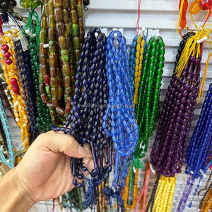 Mới đến Ô Liu Xanh hồi giáo hồi giáo hạt nhựa cầu nguyện tràng hạt 51 tesbih Arabic 10mm hạt cầu nguyện misbaha subhah - Product Image 4