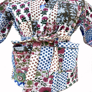 2026 Indian Handmade Women's Printed Breathable Reversible <b>Quilted</b> Fleece <b>Jacket</b> with Button Closure Short Winter Coat - Product Image 4