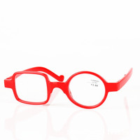 Lunettes de lecture pour presbytie élégantes, innovantes et originales, de style italien, avec monture en PC bleu, blanc et orange indestructible et position de lentille amusante