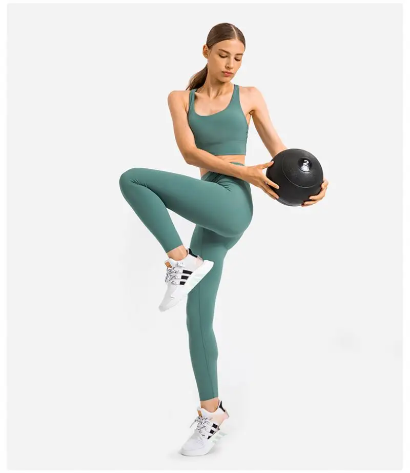 Großhandel Matching Color Cross Back Sport BH Leggings Sport Wear Yoga Frauen Gym Fitness Sets
