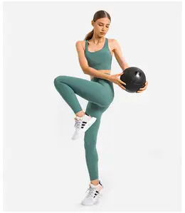 Wholesale Matching Color Cross Back Sports Bra Leggings Sports Wear Yoga Women Gym Fitness Sets