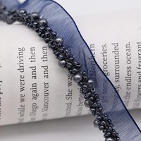 Vente en gros usine : Ruban de dentelle perlée multicolore en maille, garniture à franges de perles cousues à la main pour vêtements, sacs, bandeaux et fournitures de bricolage