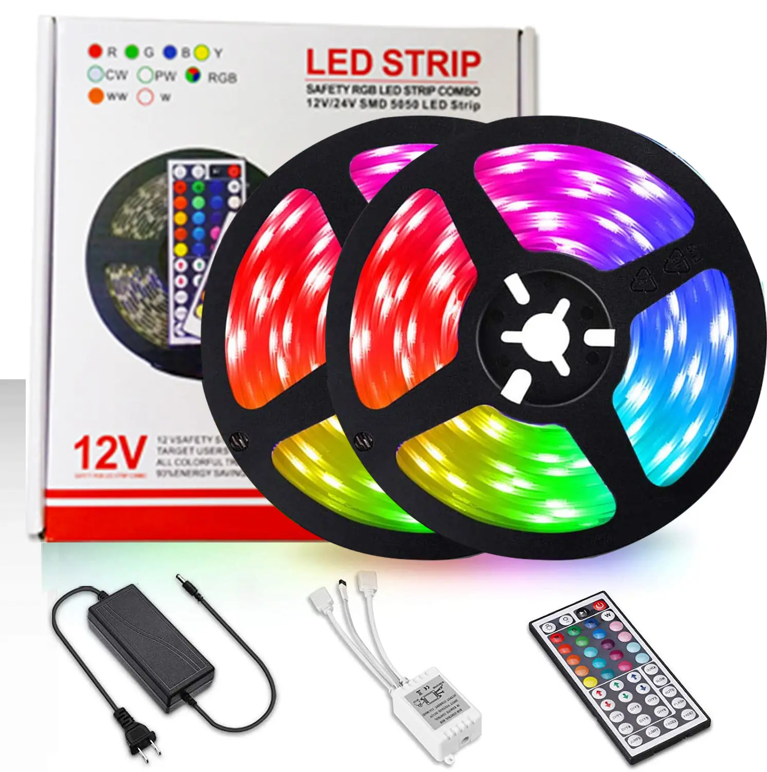 10 M 5050 12V rgb 스트립 라이트 키트 야외 크리스마스 장식 용품 주소 지정 가능 완벽한 tv 스마트 유연한 led 스트립 조명