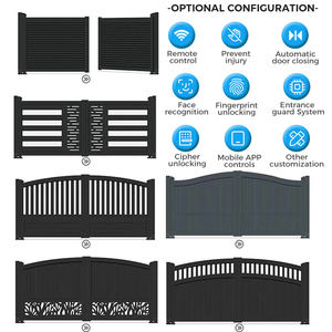 Carril de guía de jardín de Metal automático eléctrico de aluminio Bonito diseño de puerta principal Control remoto Puerta corredera automática - Product Image 6
