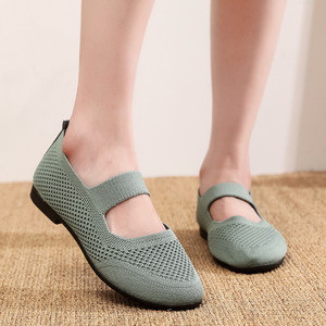 Zapatillas <span class=keywords><strong>de</strong></span> deporte informales <span class=keywords><strong>de</strong></span> verano para mujer, zapatos planos <span class=keywords><strong>de</strong></span> vestir transpirables plegables con plantilla <span class=keywords><strong>de</strong></span> EVA, zapatos planos sin cordones para damas - Product Image 3