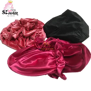 SL, оптовая продажа, бархатная шапочка с логотипом, бархатная ткань, атласная подкладка, длинная эластичная повязка на голову, атласные шапочки для волос