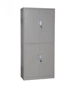 Armario de almacenamiento de archivos para oficina, diseño de armario de 4 puertas, color gris, directamente de fábrica