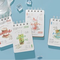 Bloc-notes à feuilles mobiles relié par spirale, personnalisable, avec notes adhésives réutilisables