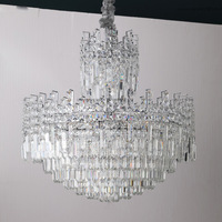 Lustre LED moderne de luxe doré pour intérieur, avec cristaux, angle de faisceau 360°, élégant luminaire suspendu pour salon, en fer