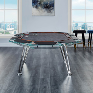 Tavolo da Poker di Lusso, Tavolo per Scacchi e Carte <span class=keywords><strong>in</strong></span> <span class=keywords><strong>Vetro</strong></span> Temperato Trasparente, Tavolo di Intrattenimento di Alta Gamma per Club - Product Image 4