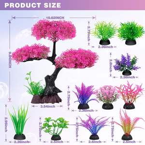 <span class=keywords><strong>Aquarium</strong></span> Kunstplanten Roze Kersenbloesemboom Decoratie Set voor Goudvis <span class=keywords><strong>Betta</strong></span> Tank Accessoires - Product Image 2