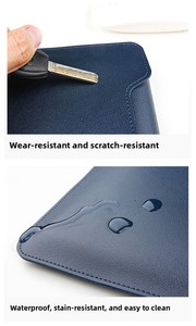 Housse d'<span class=keywords><strong>ordinateur</strong></span> portable imperméable avec <span class=keywords><strong>pochette</strong></span> de rangement pour chargeur, support pour <span class=keywords><strong>ordinateur</strong></span> portable en cuir PU, sac de transport pour <span class=keywords><strong>ordinateur</strong></span> portable de 13, 14, 15,6 et 16 <span class=keywords><strong>pouces</strong></span> - Product Image 5