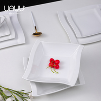 FENN Service de Table en Céramique Blanche, Design Épuré, Vaisselle Carrée pour Restaurant et Hôtel, Haute Qualité Fournisseurs Chinois