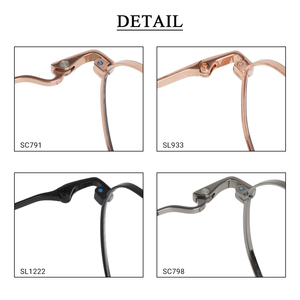 Trọng lượng nhẹ thanh lịch màu sắc với siêu mỏng đền retro vòng tròn rõ ràng <span class=keywords><strong>lens</strong></span> không theo toa kim loại khung kính - Product Image 6