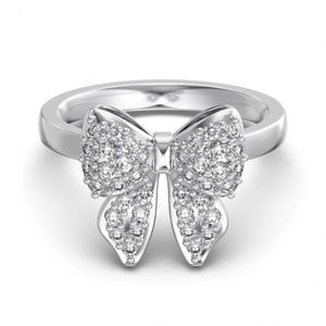 Anillos de Plata S925 con Circonita Cúbica de Grado 5A en Forma de Mariposa, Diseño Moderno Dylam, Regalo de Navidad para Mujer - Product Image 1