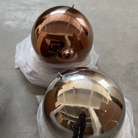 Boule décorative creuse en acier inoxydable 304 plaqué or, finition miroir pour la décoration intérieure et extérieure