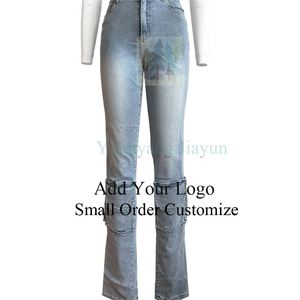 <strong>Women's</strong> High-Waisted Stretchy Skinny Denim Jeans Breathable Casual <strong>Jeggings</strong> Tummy Control Pencil Pants Style Decorated <strong>Holes</strong> - Product Image 3