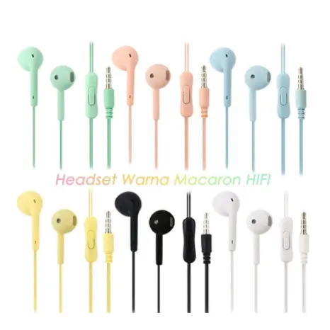 U19 Candy color Macarons Earphones Headsets / 3.5mm in-ear Stereo Wired Sport Wired Earbuds with mic / Earphone For Samsung