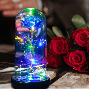Vente en gros 2025 – Meilleure vente : Rose en feuille d'or 24 carats au design moderne avec dôme en plastique LED pour la Saint-Valentin et la fête des Mères - Product Image 3